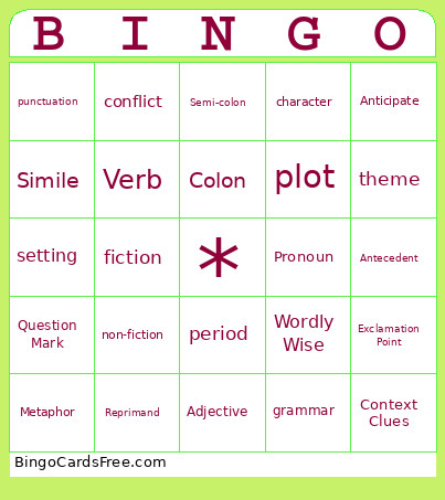 WordlyWise 7 Bingo Card