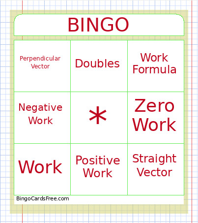 Work Bingo Card