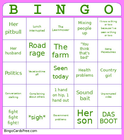 Work Bingo Card