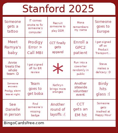 Work Bingo Card