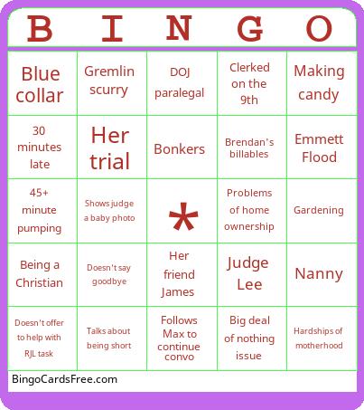 Work Card Bingo Free Pdf Printable Game, Title: BINGO