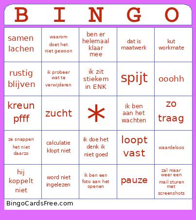 WORKMATE Bingo Card