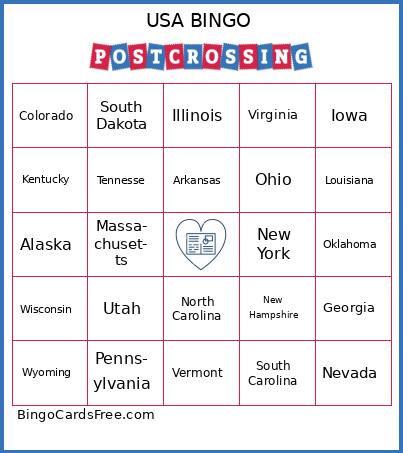 WORLD BINGO POSTCROSSING