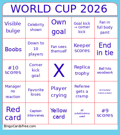 World Cup 2026 Bingo Card