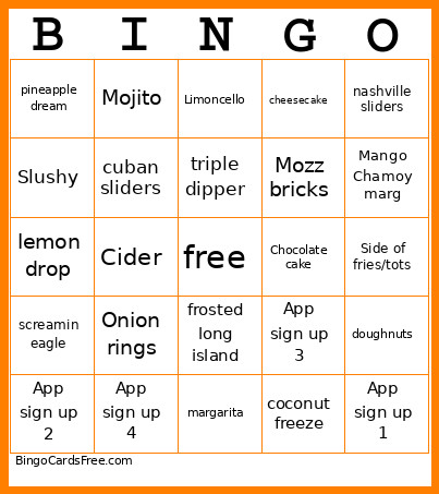 World Cup Bingo Card
