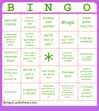Worldhop Bingo Card