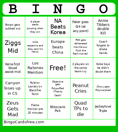 Worlds 2025 Zaia Bingo Card