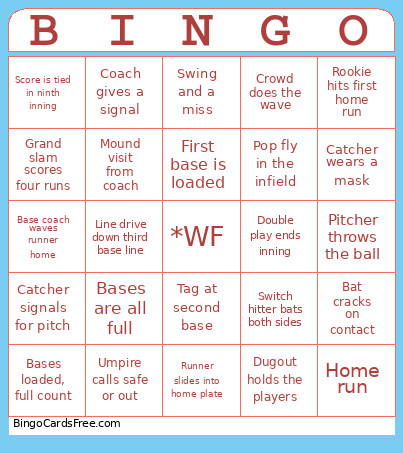 Wow Factor Bingo Card
