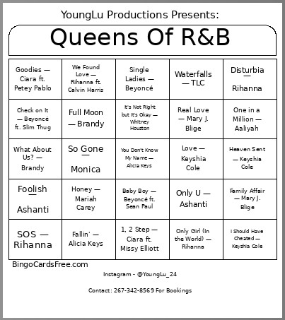 WP Music Bingo Card