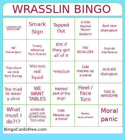 WRASSLIN Bingo Card