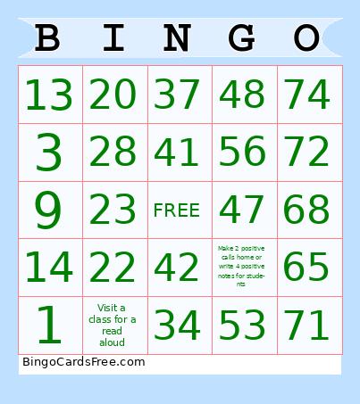 WRE Christmas Bingo 2