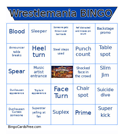 Wrestlemania Bingo Card 2