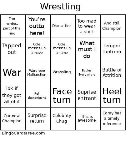Wrestling  Bingo