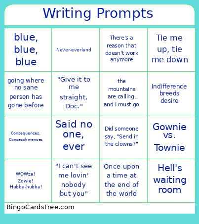 Writing Prompts Bingo