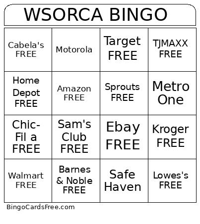 WSORCA BINGO 