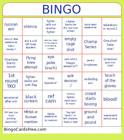 WT FINALSSS Bingo Card