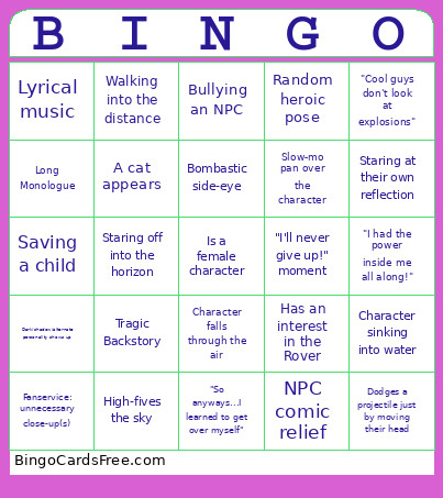 WuWa Character Trailers Bingo Card