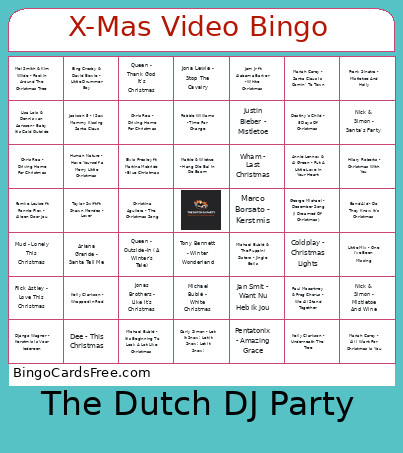 X-Mas Video Bingo Card