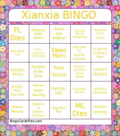 Xianxia Bingo Card