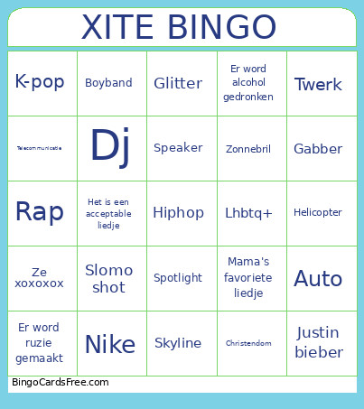 Xite Bingo Card