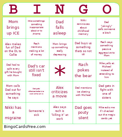 Xmas 2025 Bingo Card