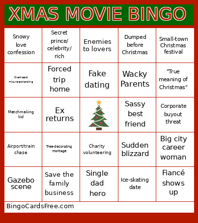 Xmas Movie Bingo Card
