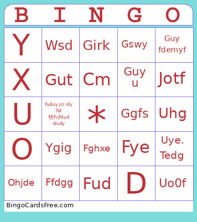 Xmas Party Bingo Card