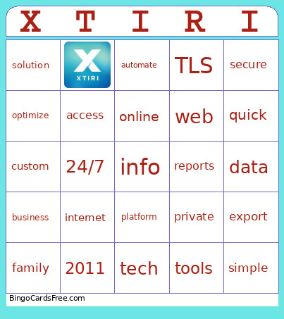 XTIRI #1 Bingo Card