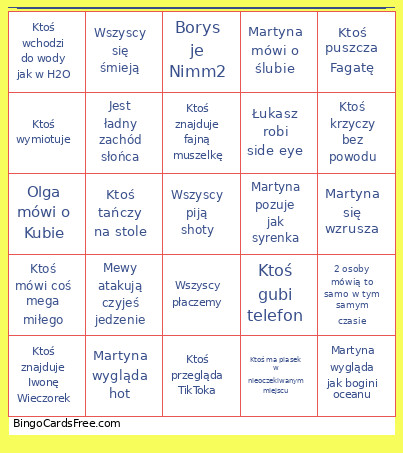 Xyzdd Bingo Card