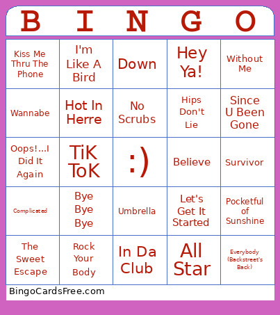 Y2K Round Bingo Card