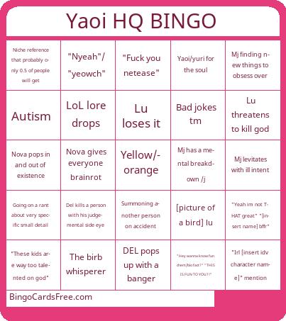 Yaoi HQ BINGO