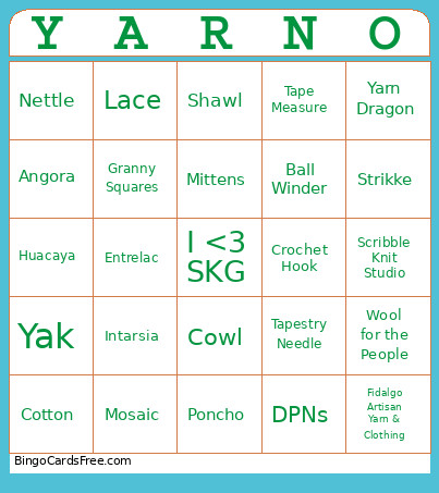 Yarn-O 2026 Bingo Cards