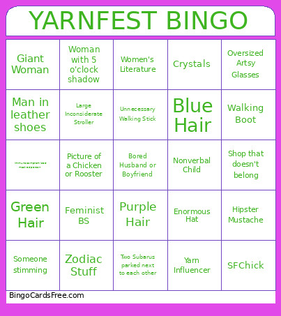 Yarnfest Bingo Card