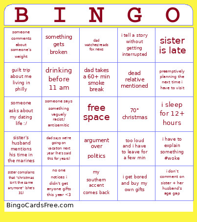 Yayyyyyy Bingo Card