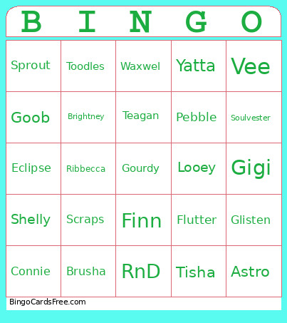 Yeaaa Bingo Card