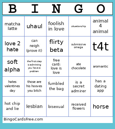 YEAR OF THE HORSE X V DAY Bingo Card