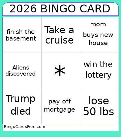 Yearly Bingo Card