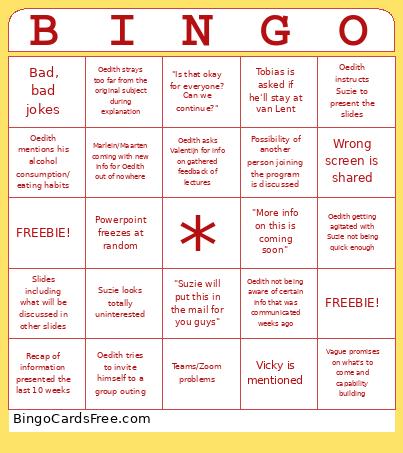 YEP THEC Bingo Card