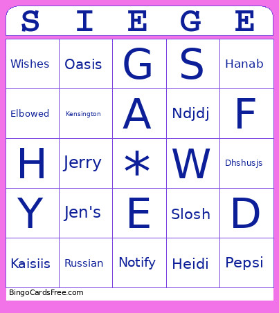 Yesss Bingo Card