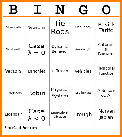 Yesww Bingo Card