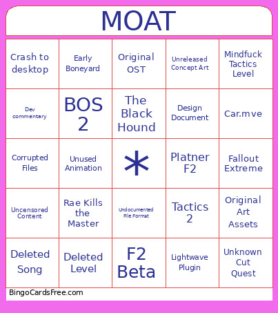 Yfffgf Bingo Card