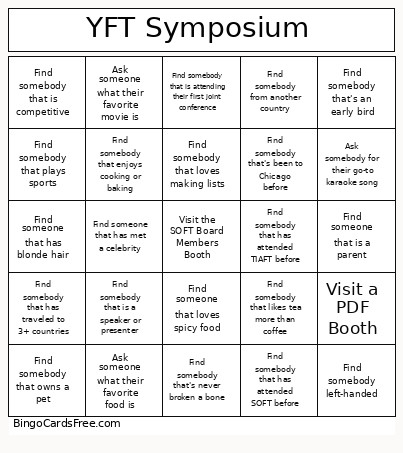 YFT Symposium 2 Bingo Card