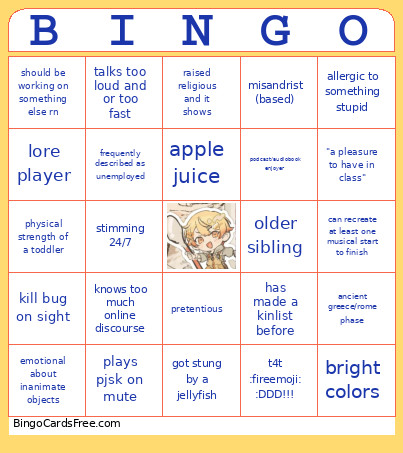 Yike Bingo Card