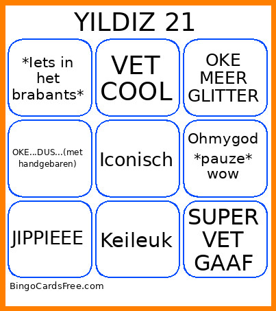 YILDIZ 21 Bingo Card