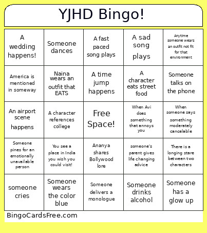 YJHD ! Bingo Card