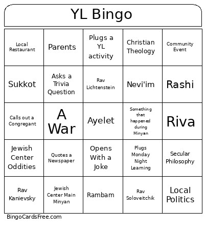 YL ? Bingo Card