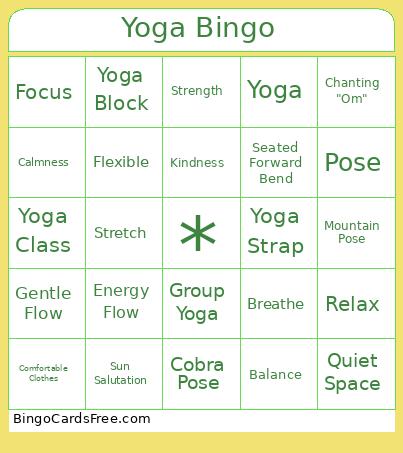 Yoga Bingo