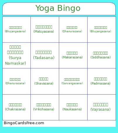 Yoga Bingo