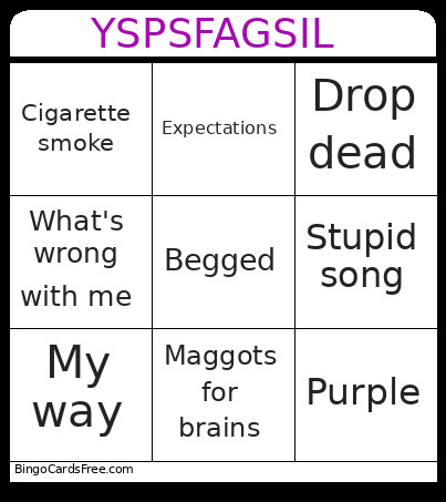 YSPSFAGSIL Bingo Card