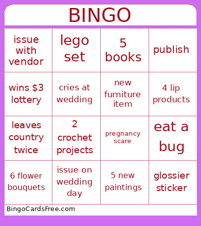 Yumeng Bingo Card